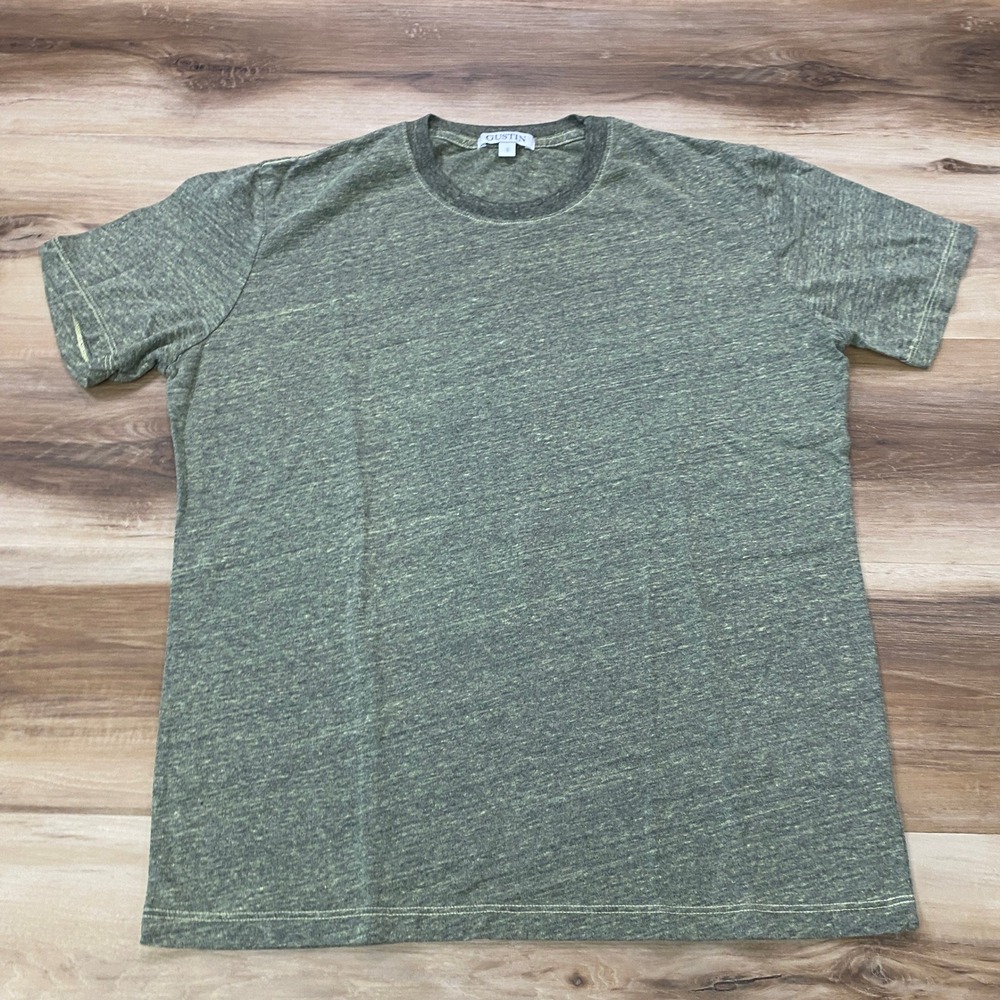 Gustin T-Shirt Size S Tri-Blend Crewneck Olive Green Heather USA Made